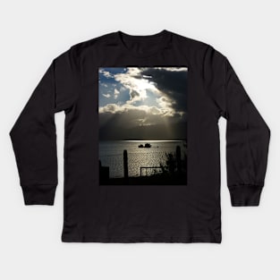 Light and darkness at the sea Kids Long Sleeve T-Shirt